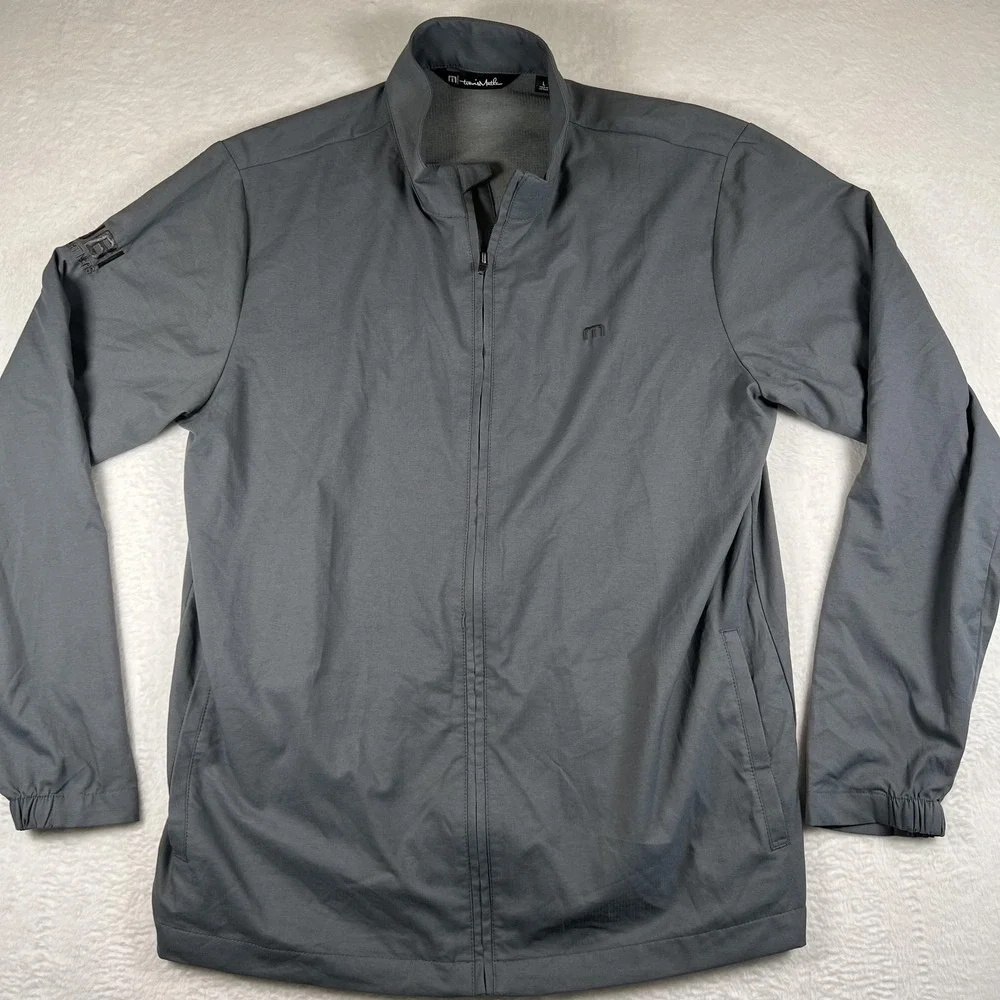 TravisMathew Jacket Mens Large Gray Full‎ Zip Lightweight Golf Windbreaker